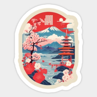 Vintage Travel Japan Design Sticker